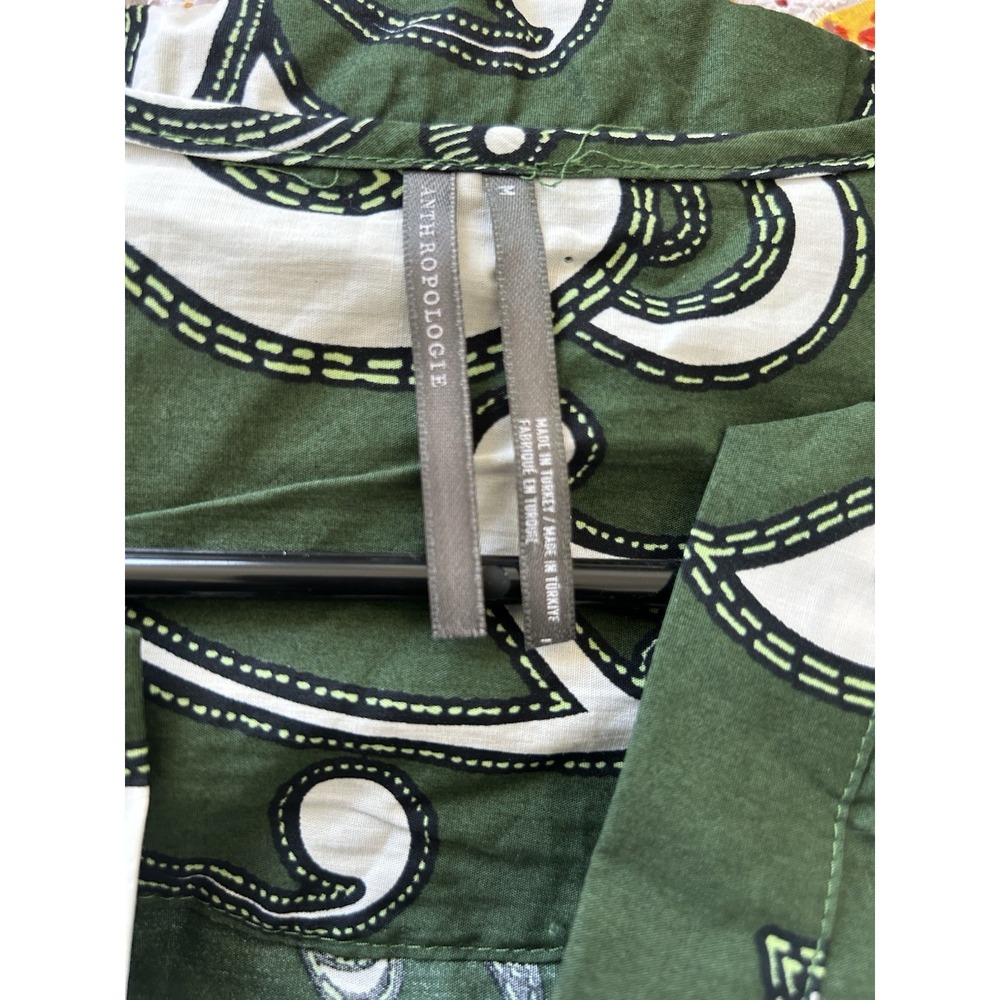 Anthropologie Somerset Tiered Maxi Dress Hunter Dark Green Paisley Cotton Sz M - Picture 5 of 6